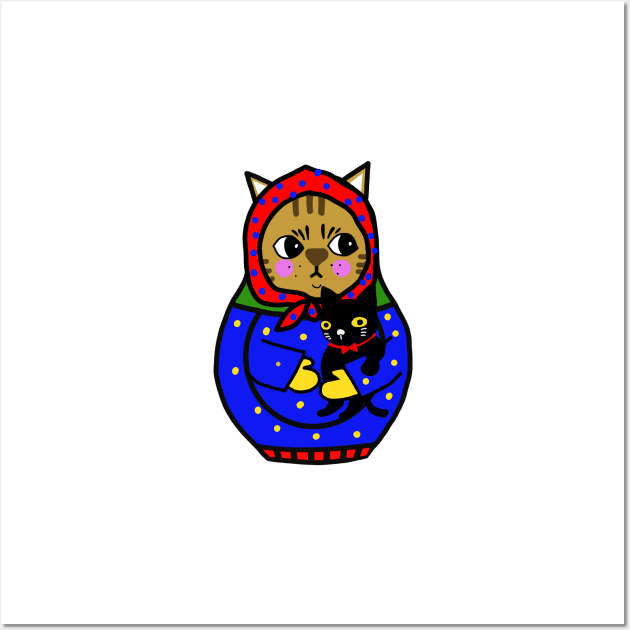 Cat matryoshka Wall Art by yumiyoshi4